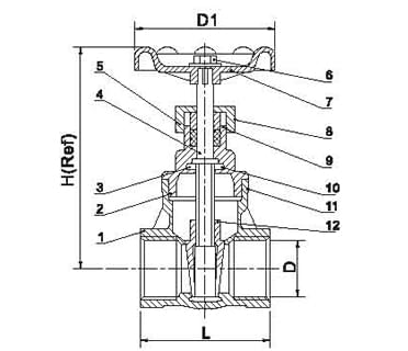 不锈钢闸阀尺寸图