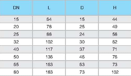 旋启式止回阀规格表